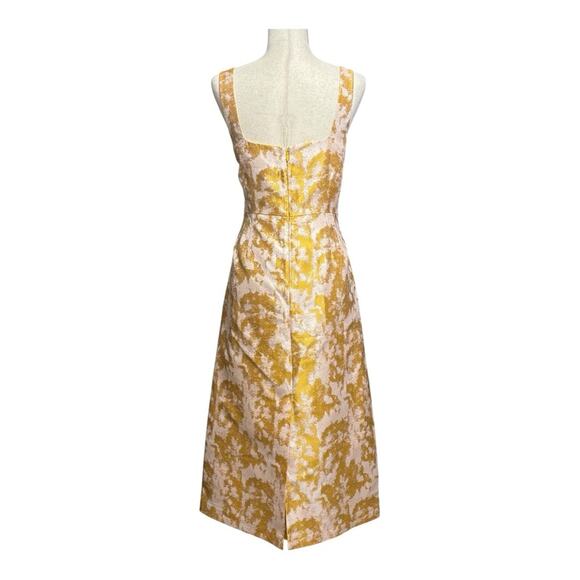 NWT Tanya Taylor Gold and Pink Jacquard Patterned Midi Gown Size 10 PP0810 - Picture 2 of 11